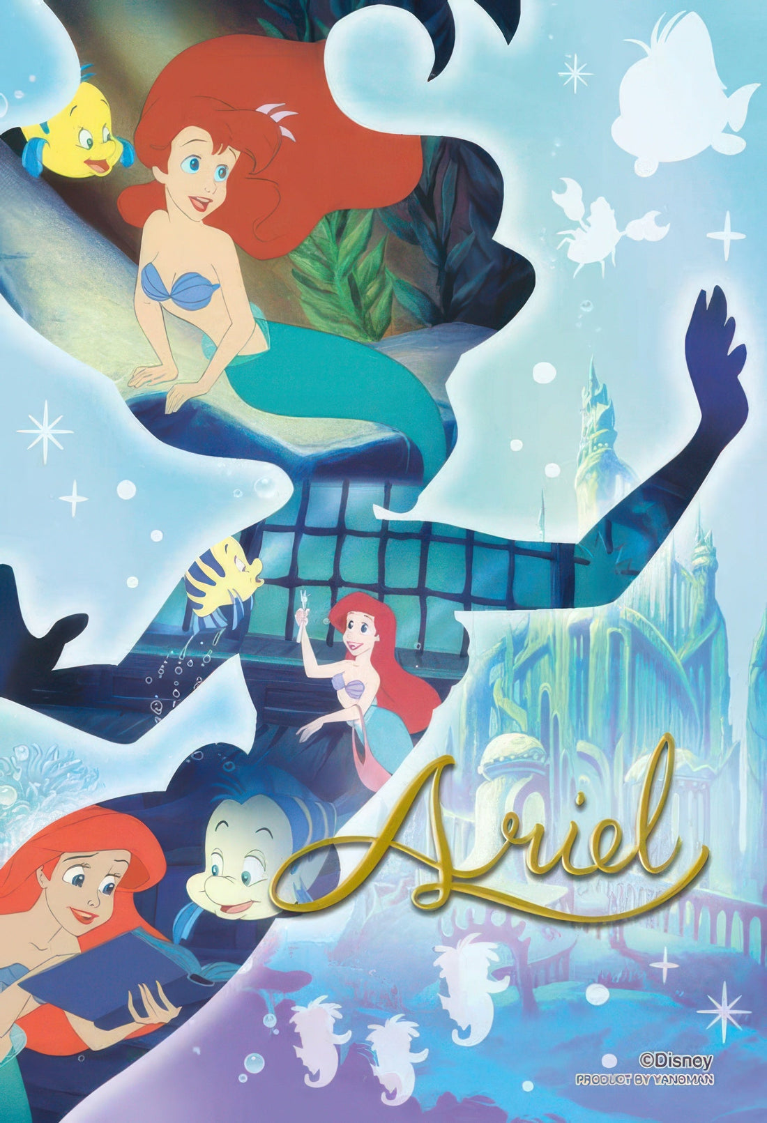 yanoman-97-273-the-little-mermaid-silhouette-memory-ariel-70-pieces-crystal-jigsaw-puzzle