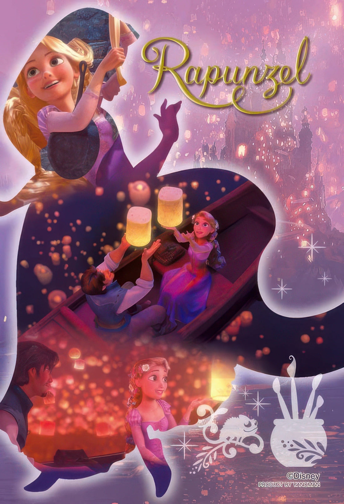 yanoman-97-274-tangled-silhouette-memory-rapunzel-70-pieces-crystal-jigsaw-puzzle