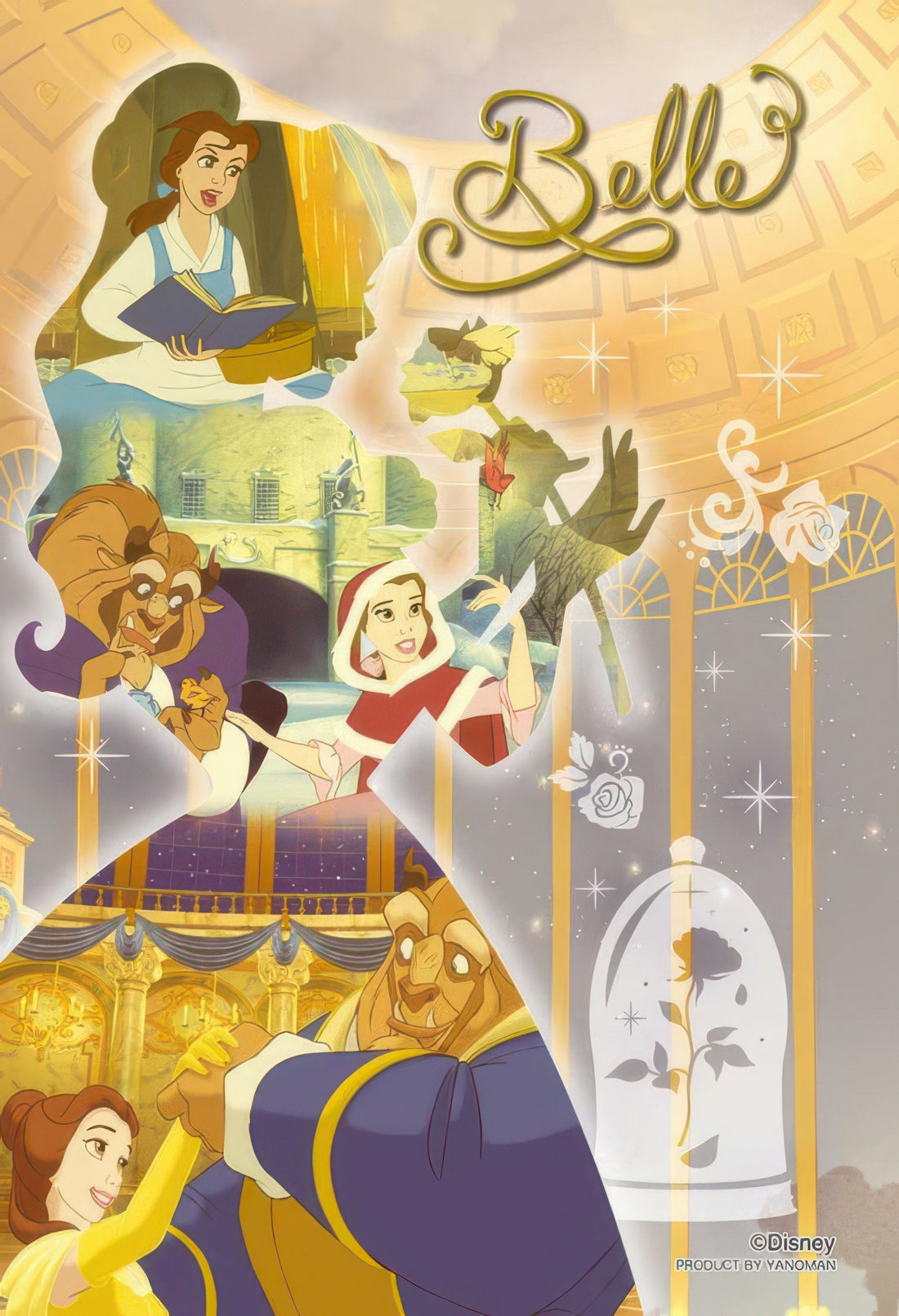 yanoman-97-276-silhouette-memory---belle-70-pieces-jigsaw-puzzle