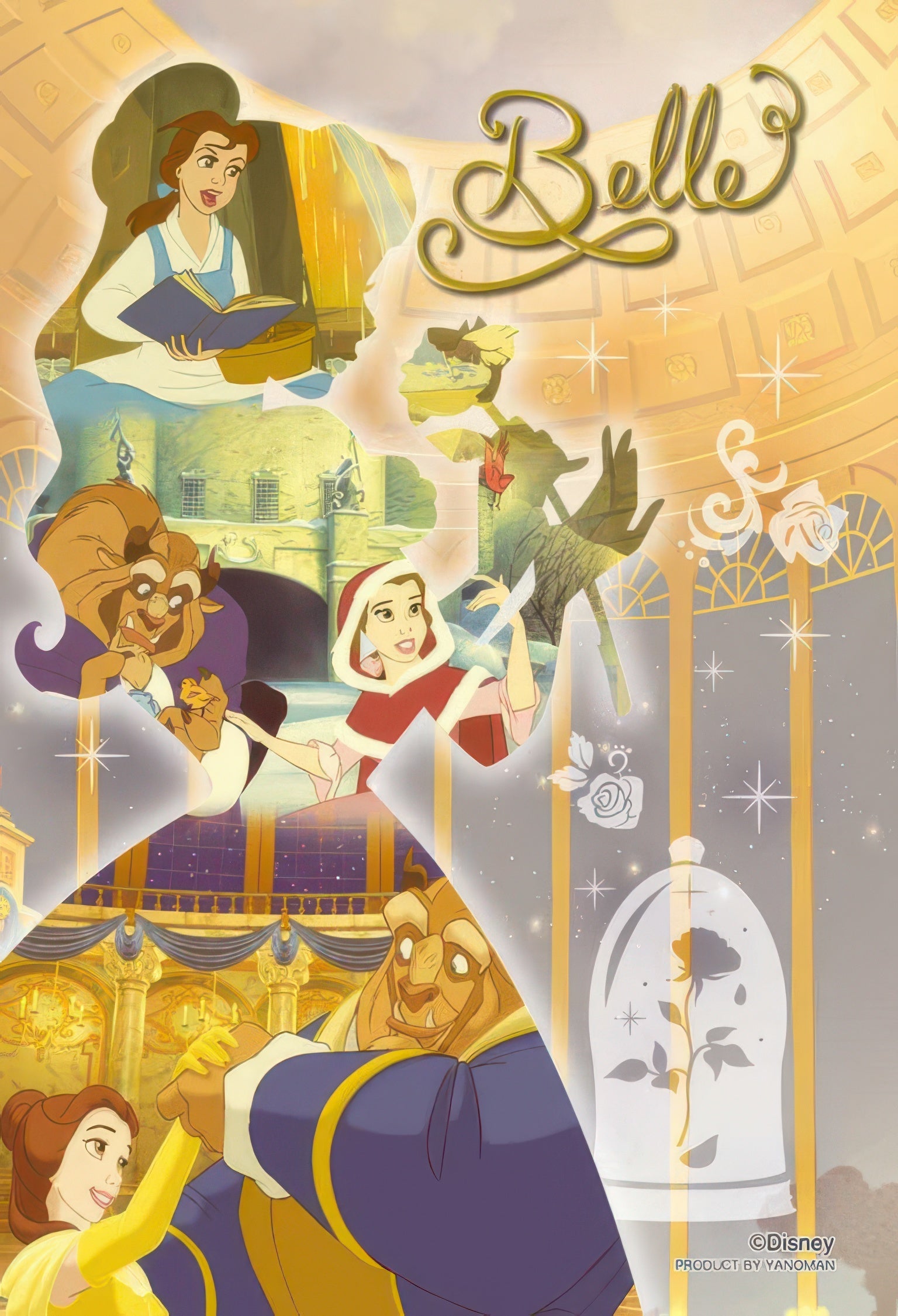 yanoman-97-276-silhouette-memory---belle-70-pieces-jigsaw-puzzle