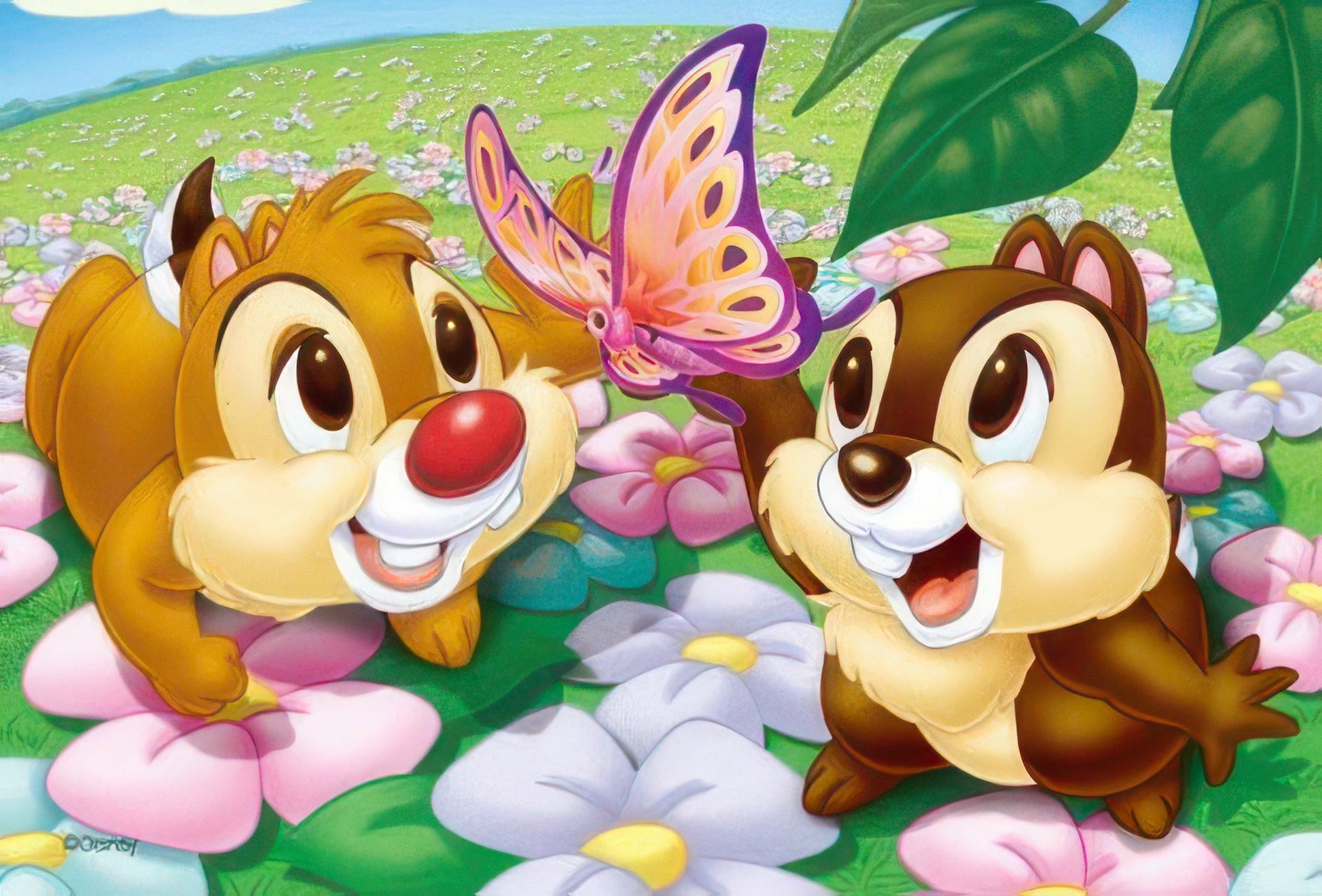 yanoman-98-495-chip-dale-hello-butterfly-204-pieces-jigsaw-puzzle