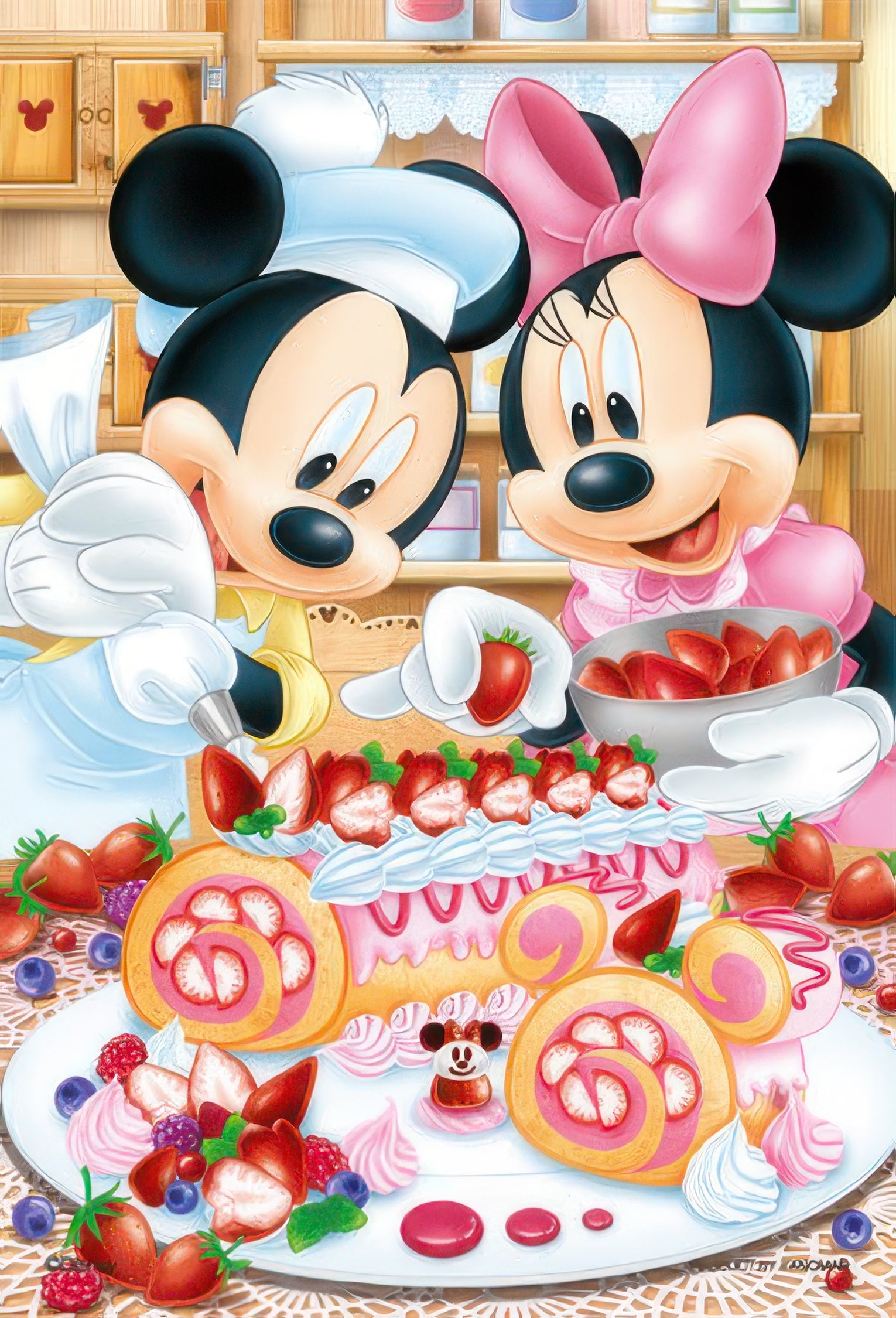 yanoman-98-579-mickey-friends-berry-berry-roll-cake-204-pieces-jigsaw-puzzle