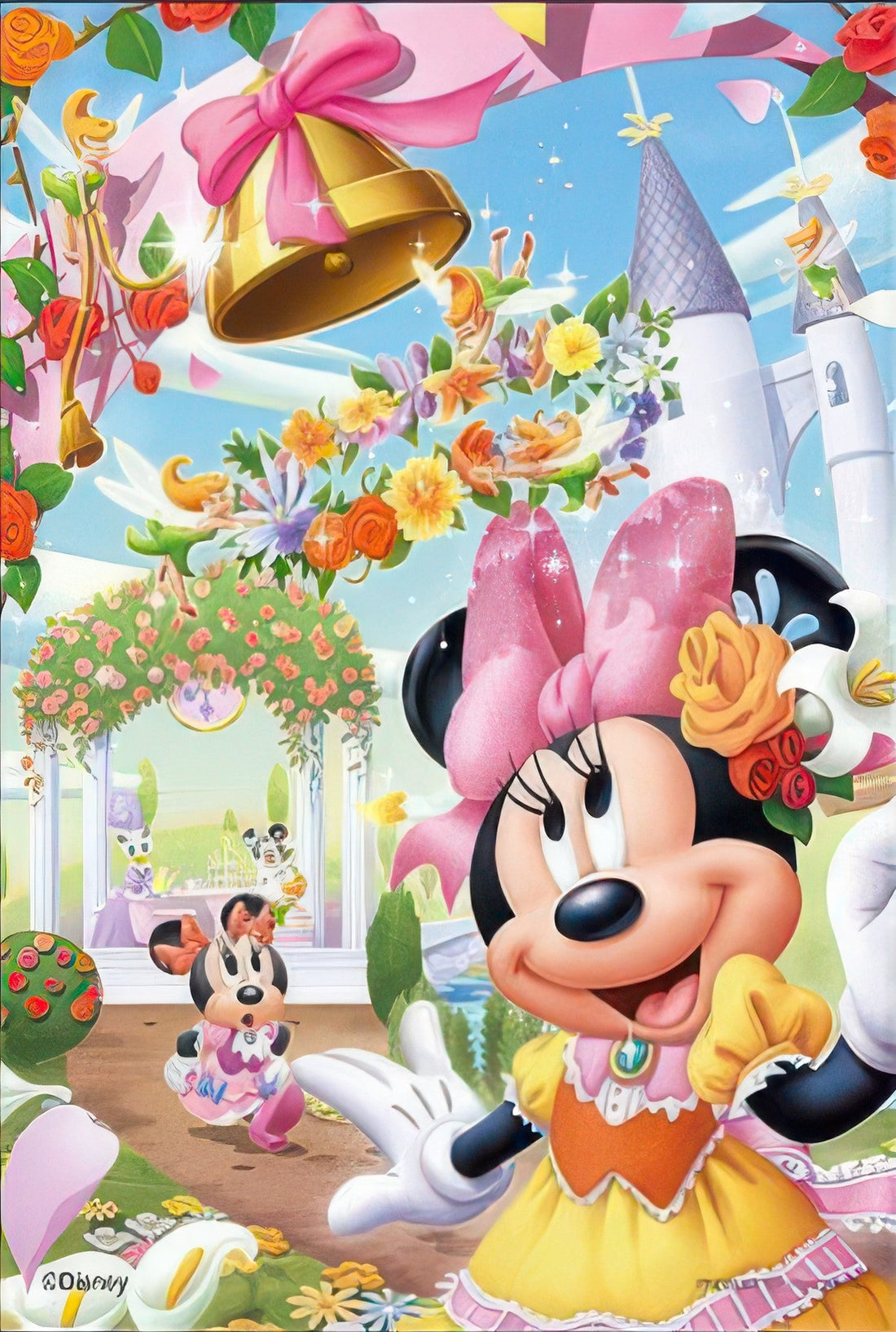 yanoman-98-616-minnie-mouse-flower-country-204-pieces-jigsaw-puzzle