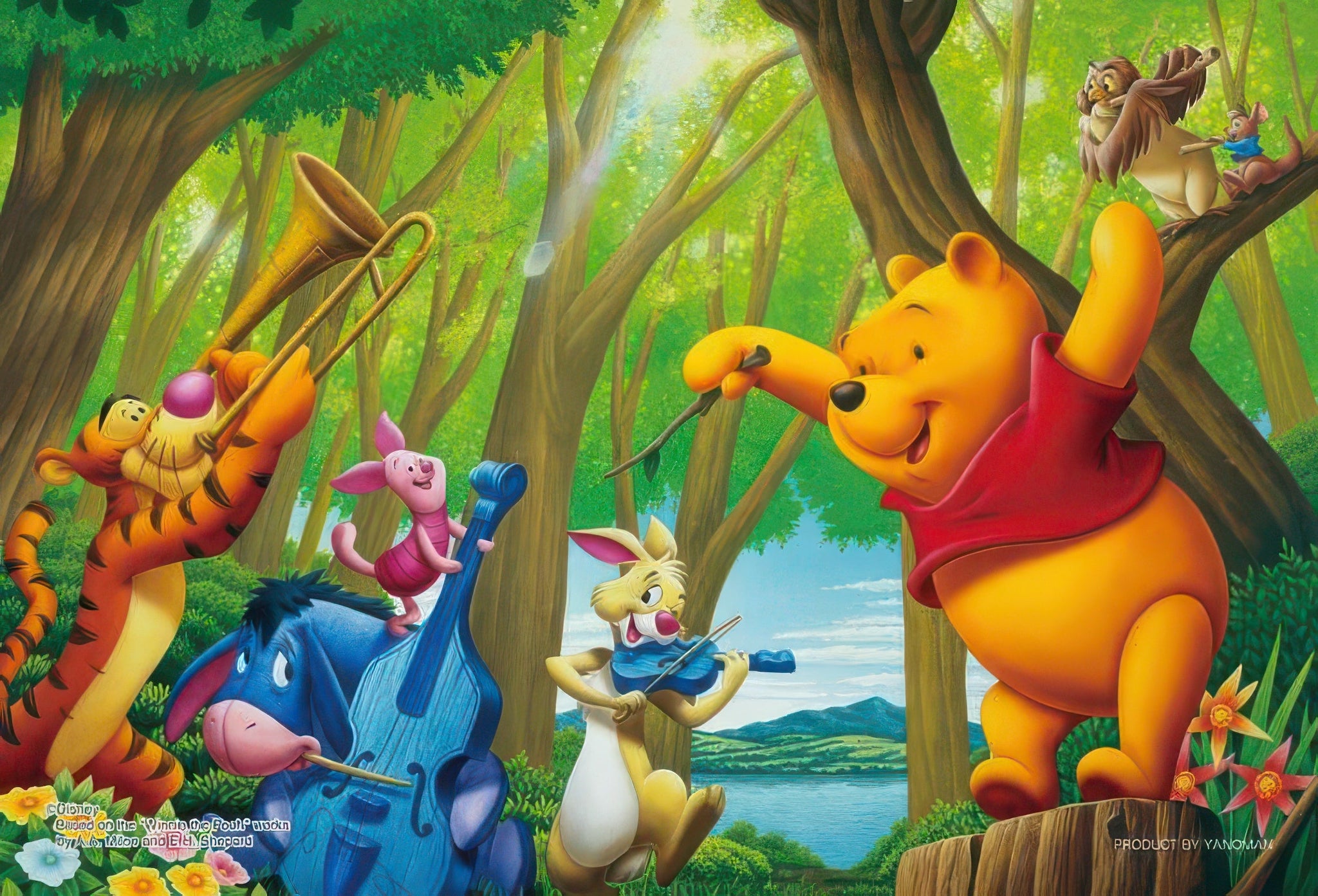 yanoman-99-458-winnie-the-pooh-forest-band-99-pieces-jigsaw-puzzle